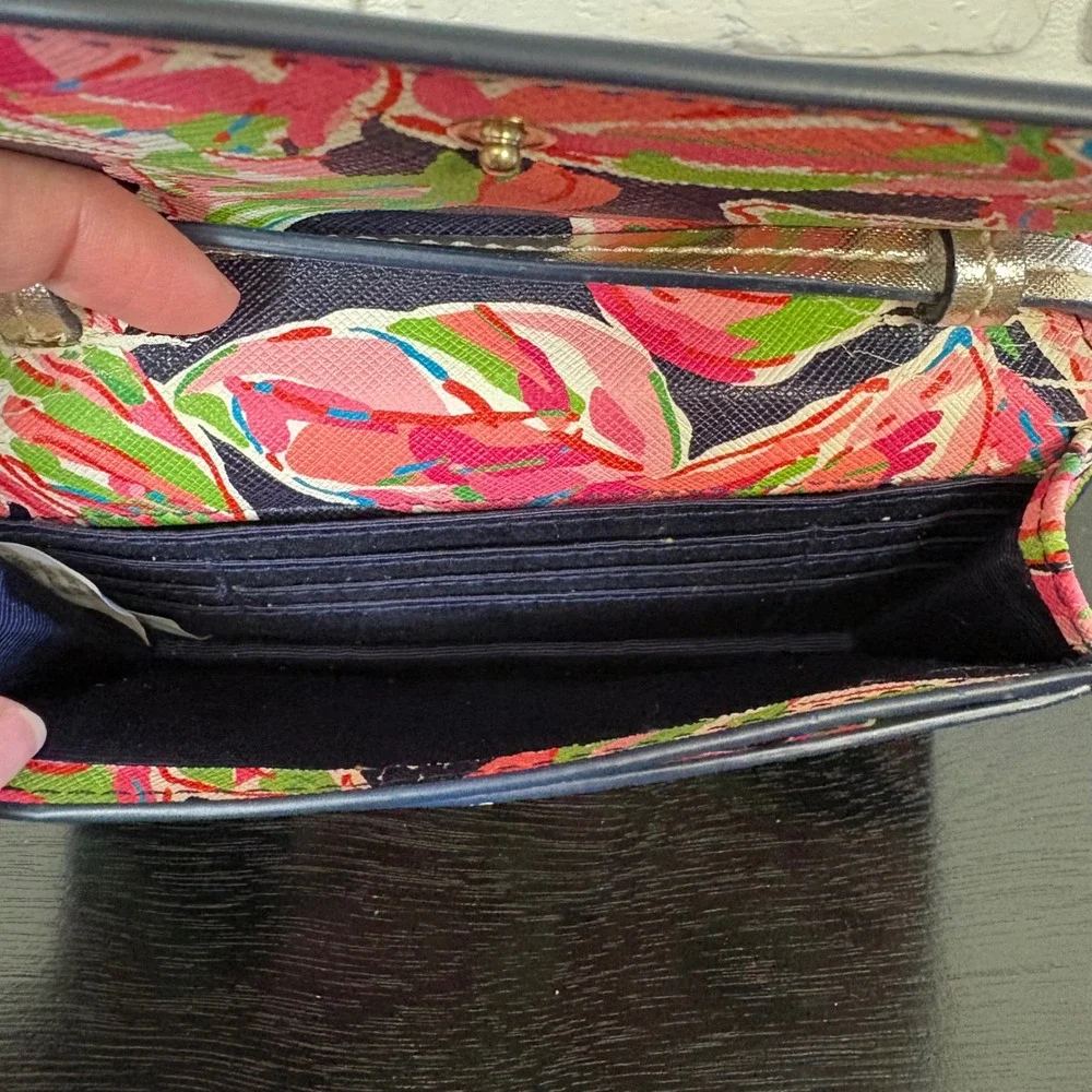 Lilly Pulitzer It's A Date Crossbody Bg Clutch Removable Strap Floral Print